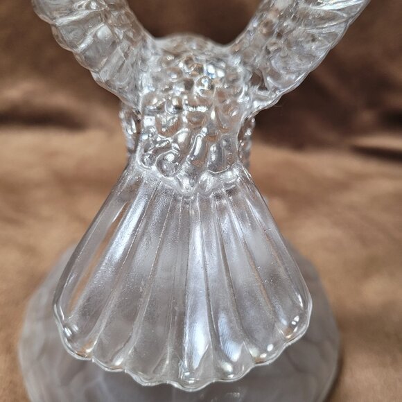 Eagle Art Glass Statue Figure on Frosted Rock Open Wings Patriotic Paperweight - Picture 8 of 11